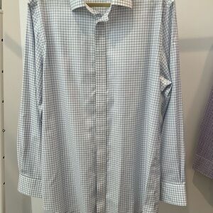CHARLES TYRWHITT Men's Blue Checkered Shirt